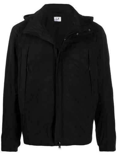 Goggles Hooded Jacket Black - CP COMPANY - BALAAN 1