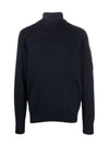 Lens Wappen Wool Turtleneck Navy - CP COMPANY - BALAAN 2