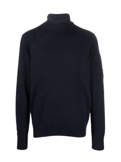 Lens Wappen Knit Turtleneck Navy - CP COMPANY - BALAAN 2