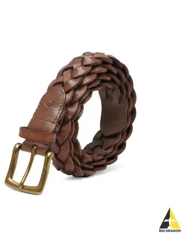 Braided calfskin belt brown - POLO RALPH LAUREN - BALAAN 1