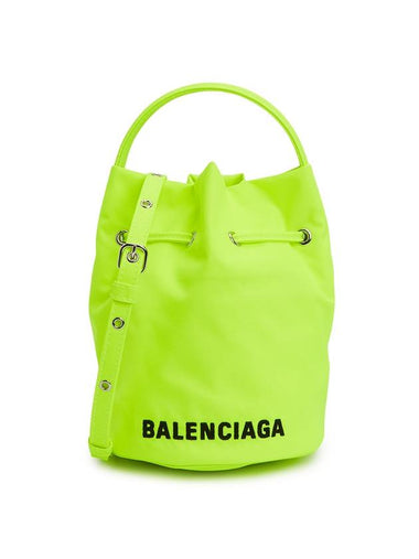 Wheel Drawstring XS Bucket Bag Fluo Yellow - BALENCIAGA - BALAAN 1