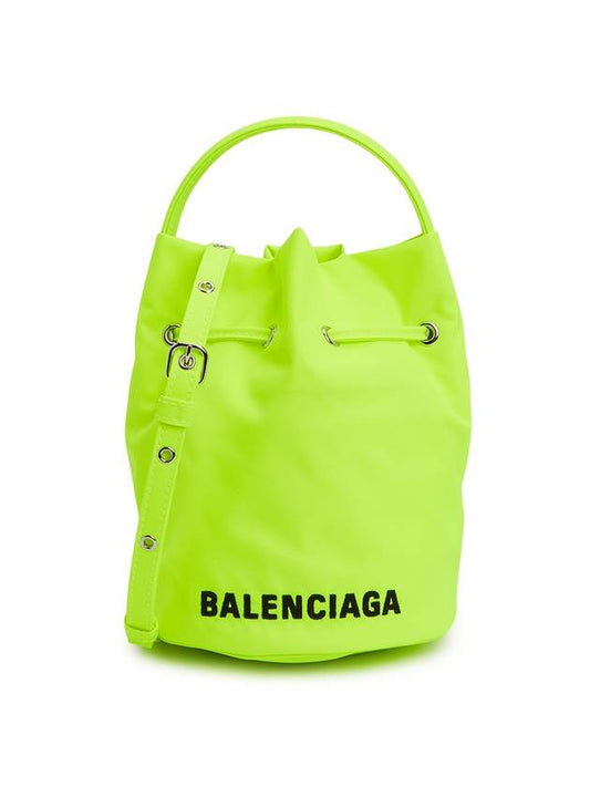 Wheel Drawstring XS Bucket Bag Fluo Yellow - BALENCIAGA - BALAAN 1