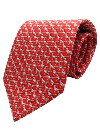 Ferragamo red pattern silk tie - SALVATORE FERRAGAMO - BALAAN 1