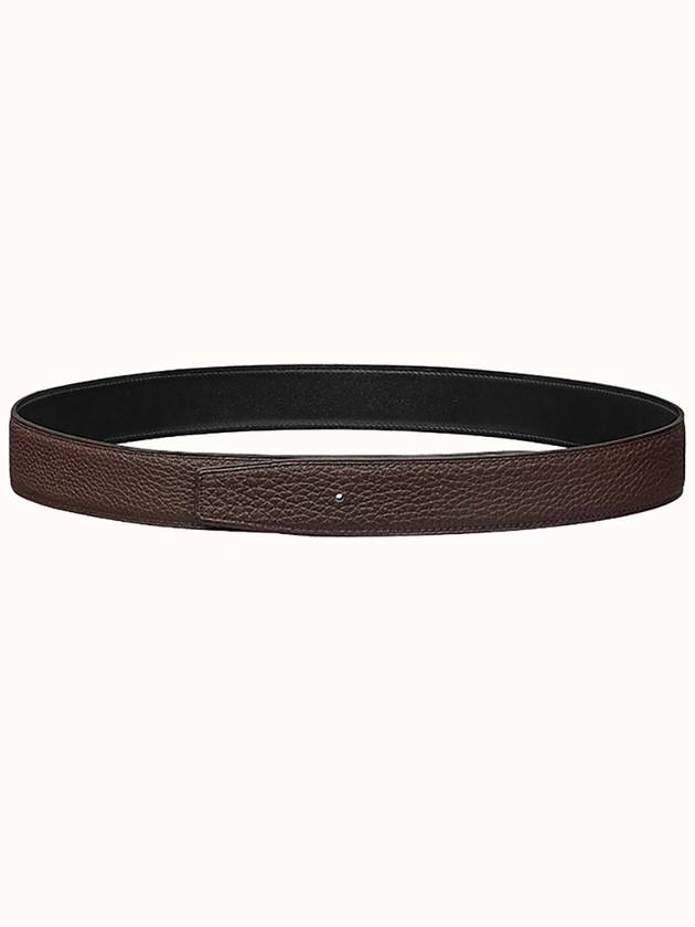 H Buckle Reversible 32mm Leather Belt Black Chocolate - HERMES - BALAAN 4