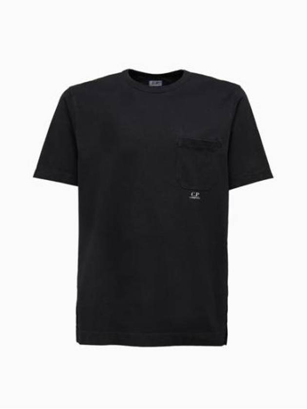 Logo Pocket Crew Neck Cotton Jersey Short Sleeve T-Shirt Black - CP COMPANY - BALAAN 2