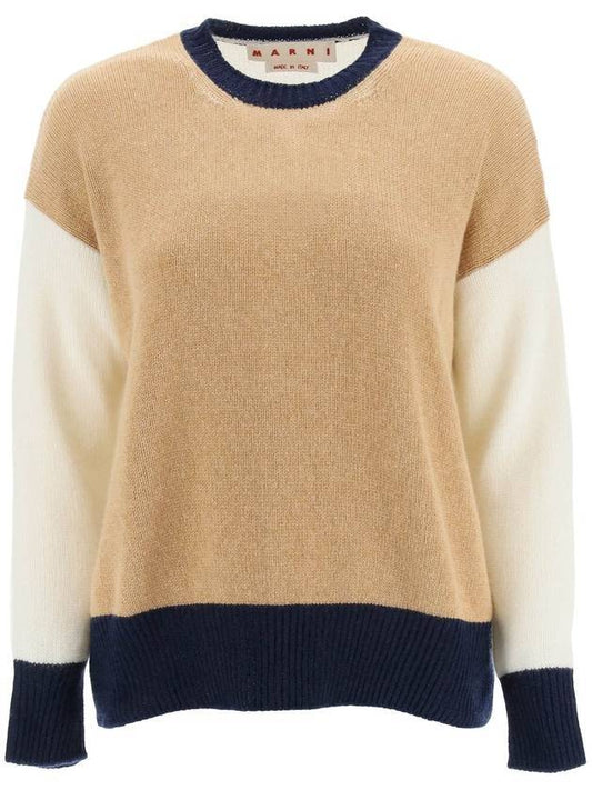 color block cashmere knit top - MARNI - BALAAN 1