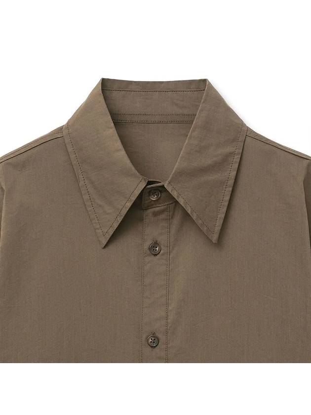 Cotton Loose Fit Classic Shirt Deep Brown - NOIRER FOR WOMEN - BALAAN 5