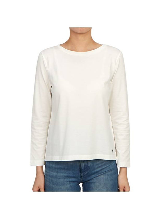 Leida Cotton Long Sleeve T-Shirt White - MAX MARA - BALAAN 1