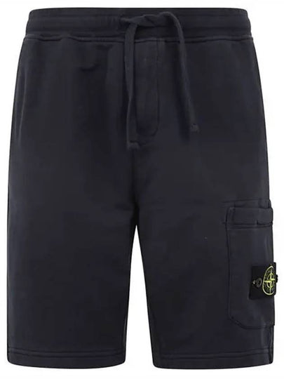 Cotton Fleece Cargo Bermuda Shorts Navy - STONE ISLAND - BALAAN 2