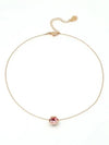 Bella V Round Pendant Necklace Pink Rose Gold - SWAROVSKI - BALAAN 2