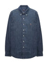 Button Down Classic Fit Denim Long Sleeve Shirt - POLO RALPH LAUREN - BALAAN 2