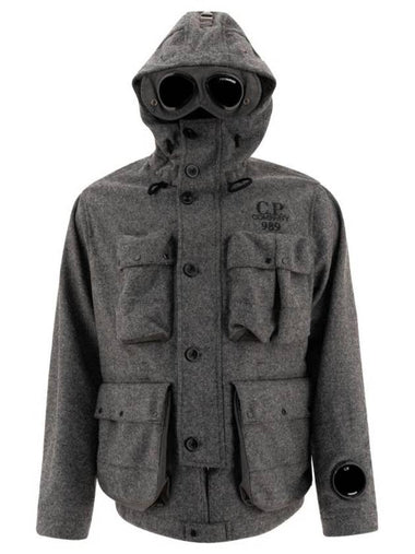 Shetland Twill Hooded Jacket Grey - CP COMPANY - BALAAN 1