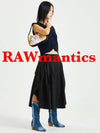 Women's Layered Wing A-Line Skirt Black - RAWMANTICS - BALAAN 2