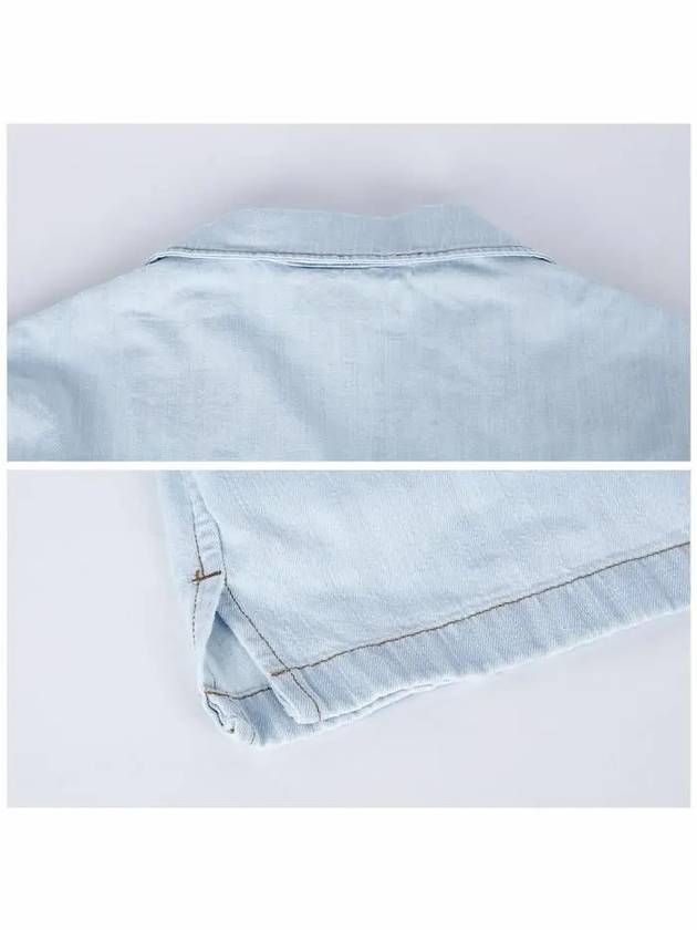 Chambray Logo Denim Shirt Light Blue - MIU MIU - BALAAN 8