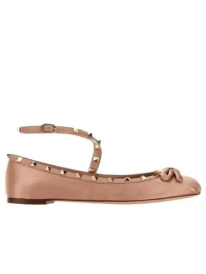 Rockstud Satin Ballerina Rose - VALENTINO - BALAAN 2