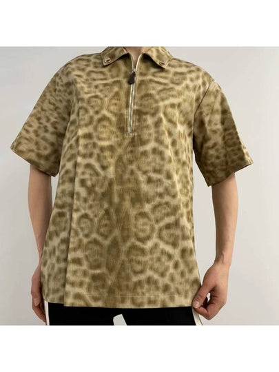 Women's Animal Print Short Sleeve Shirt Beige - BURBERRY - BALAAN 2