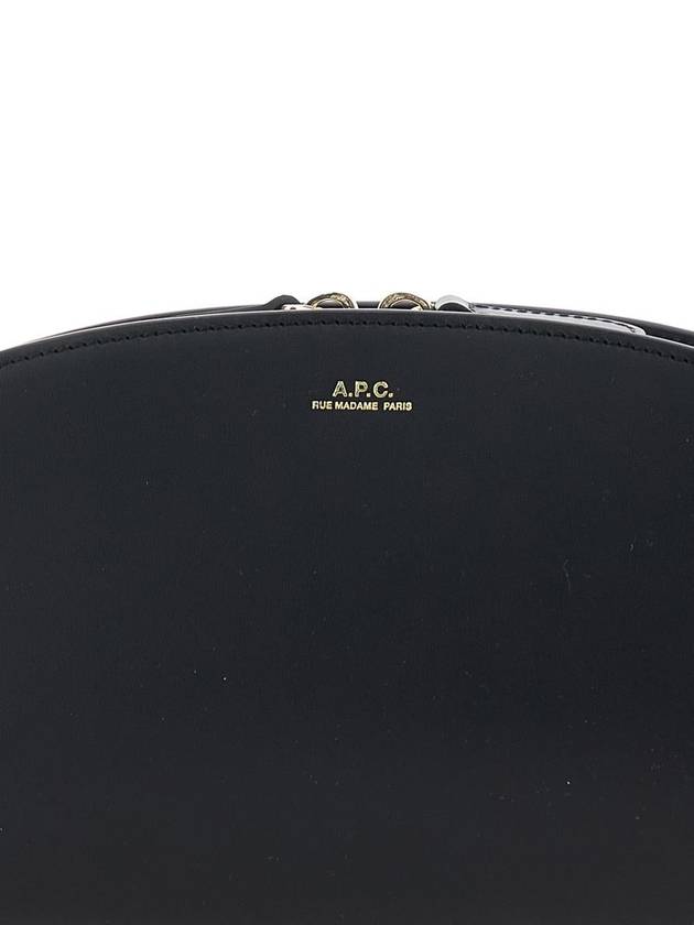 'Demi Lune' Black Shoulder Bag With Embossed Logo On The Front In Leather Woman - A.P.C. - BALAAN 3