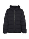 Seamless Logo Nylon Hooded Down Jacket Navy - STONE ISLAND - BALAAN 2