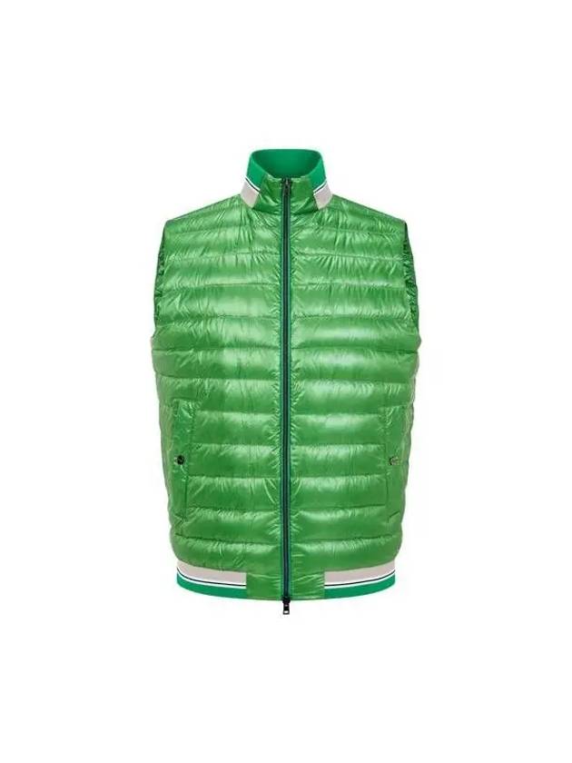 Men s Striped Shibori Goose Down Padding Vest Green 271382 - HERNO - BALAAN 1