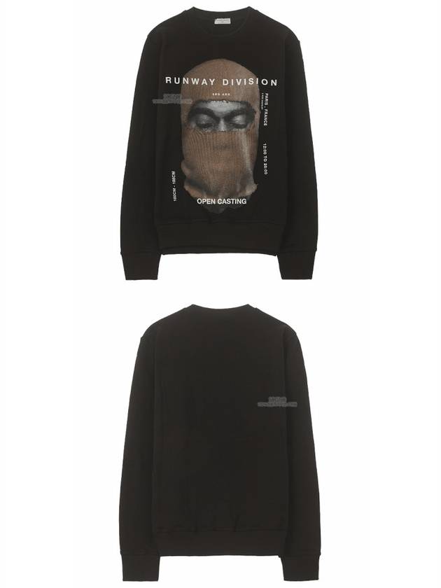 19FW NCW19242 009 Kanye Mask Printing Crew Neck Black Camel Men's Sweatshirt TR - IH NOM UH NIT - BALAAN 5