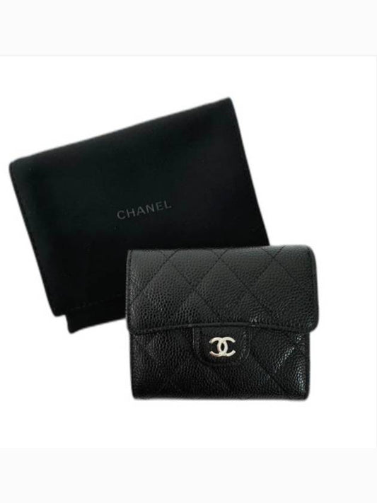 Classic Half Wallet Caviar Black AP0231 - CHANEL - BALAAN 1