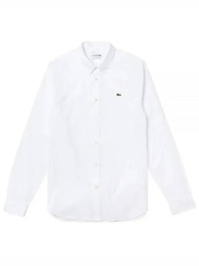 Slim Fit Premium Cotton Long Sleeve Shirt White - LACOSTE - BALAAN 2