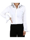 Neck lightning printing white shirt women PBCM1103S - NEIL BARRETT - BALAAN 2