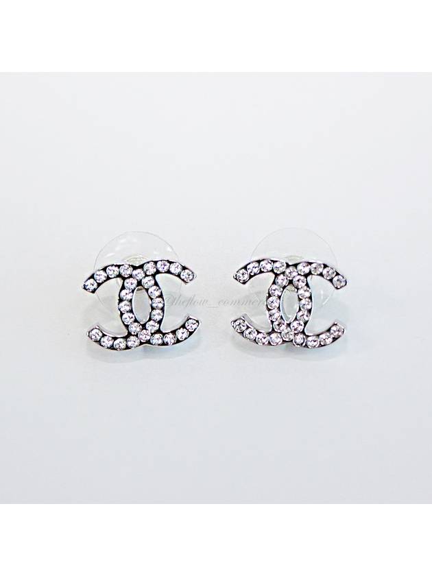 CC logo crystal 3D silver earrings ABE835 B15391 NADCW - CHANEL - BALAAN 2