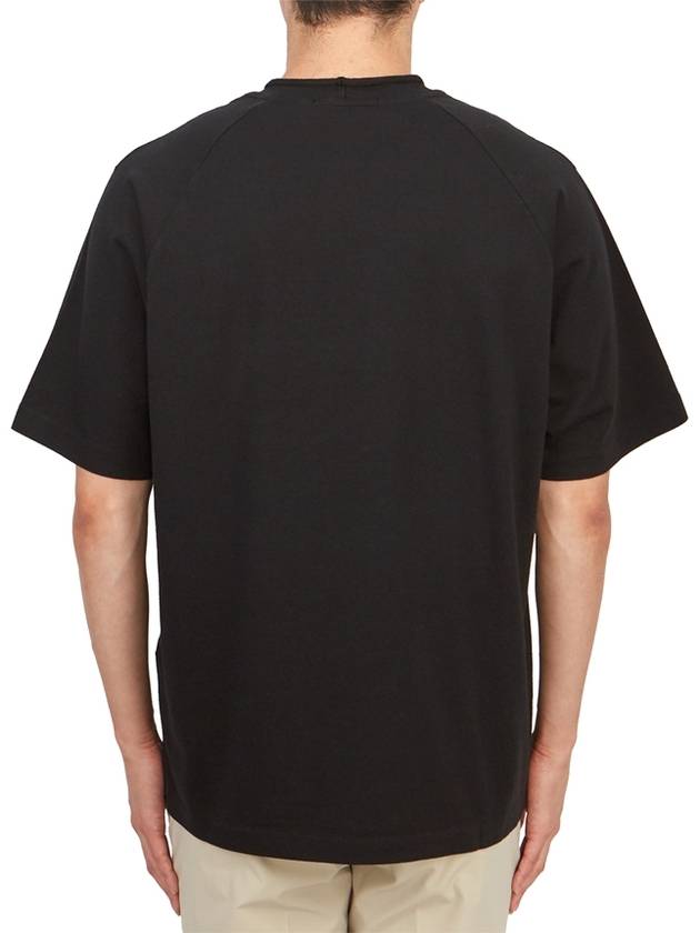 Compass Patch Regular Fit Cotton Short Sleeve T-Shirt Black - STONE ISLAND - BALAAN 4