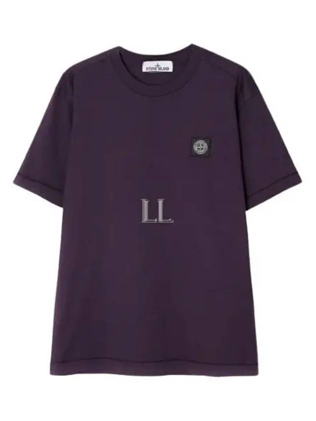 Cotton Jersey Slim Fit Short Sleeve T Shirt Dark Burgundy - STONE ISLAND - BALAAN 2