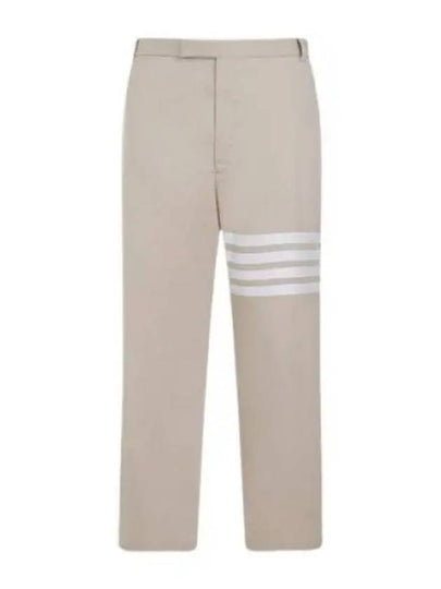 4 Bar Stripe Cotton Straight Pants Beige - THOM BROWNE - BALAAN 2