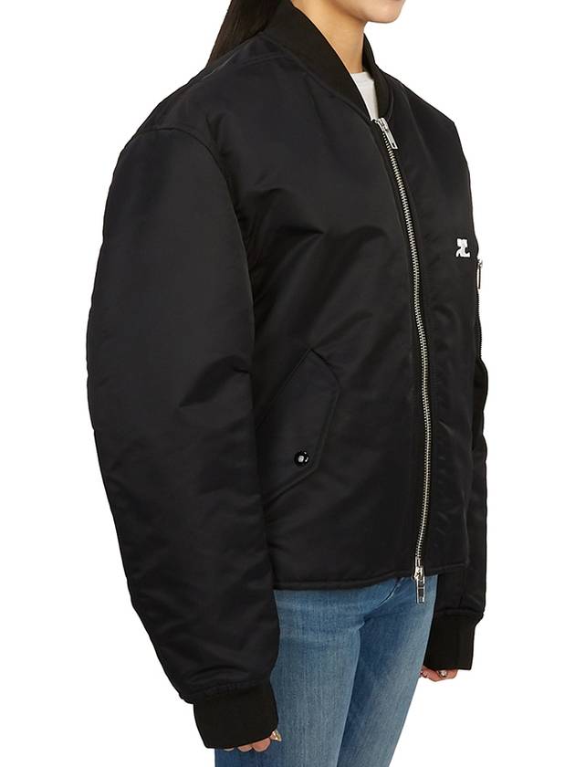 Courr ges 323CBL128NY0020 BLACK Women s Padded Bomber Jacket - COURREGES - BALAAN 6