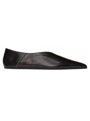 Logo Leather Flats Black - ACNE STUDIOS - BALAAN 1