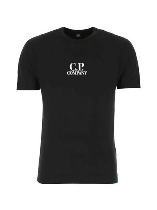 Logo Crew Neck Short Sleeve T-Shirt Black - CP COMPANY - BALAAN 2