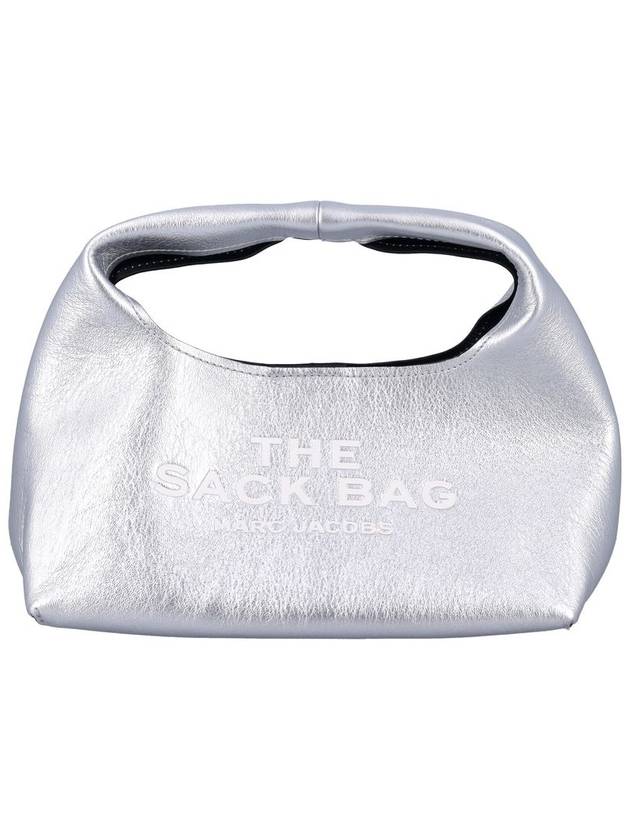 The Metallic Leather Mini Sock Tote Bag Silver - MARC JACOBS - BALAAN 2