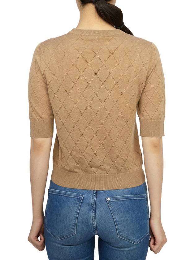 Patrick Short Sleeve Knit Top Brown - MAX MARA - BALAAN 4