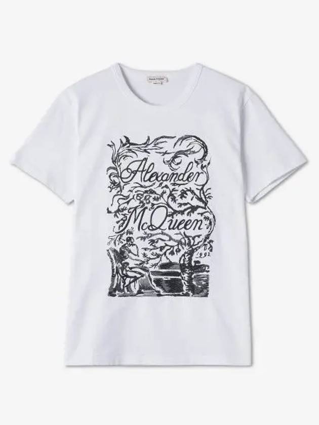 Embroidery Logo Short Sleeve T-Shirt White - ALEXANDER MCQUEEN - BALAAN 2