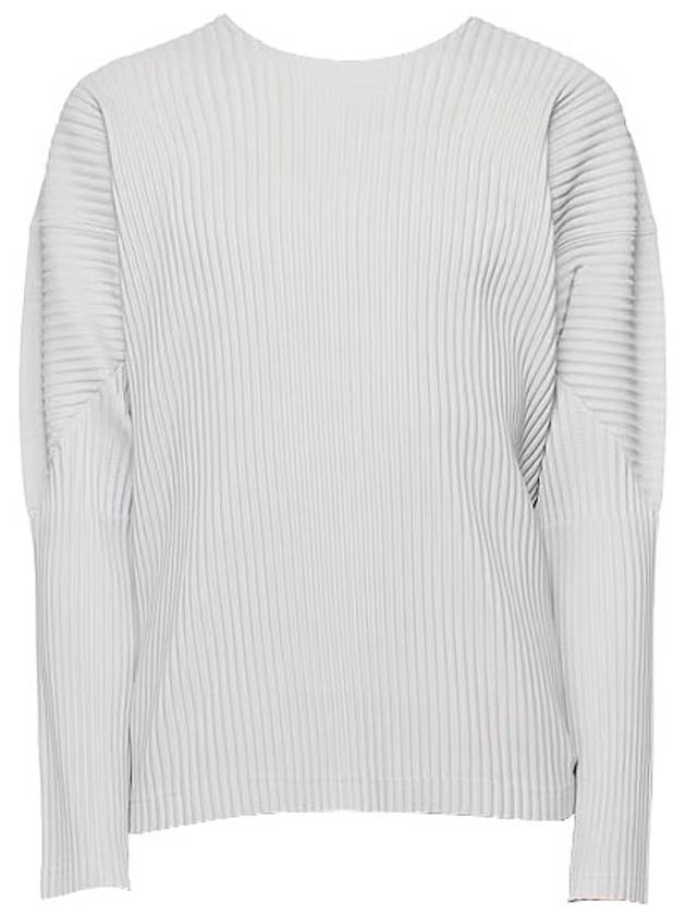 Pleated Long Sleeve T-Shirt Light Grey - ISSEY MIYAKE - BALAAN 2