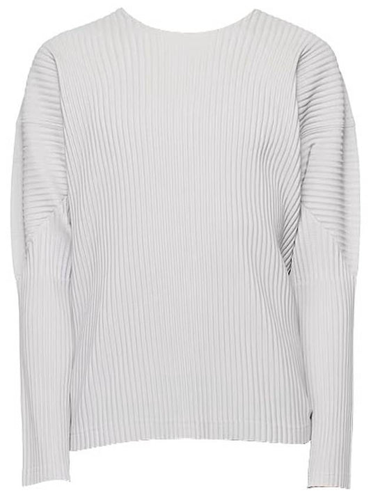 Pleated Long Sleeve T-Shirt Light Grey - ISSEY MIYAKE - BALAAN 2