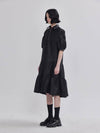Rai Rai signature silhouette cancan lace punching leather dress black - LIE - BALAAN 3