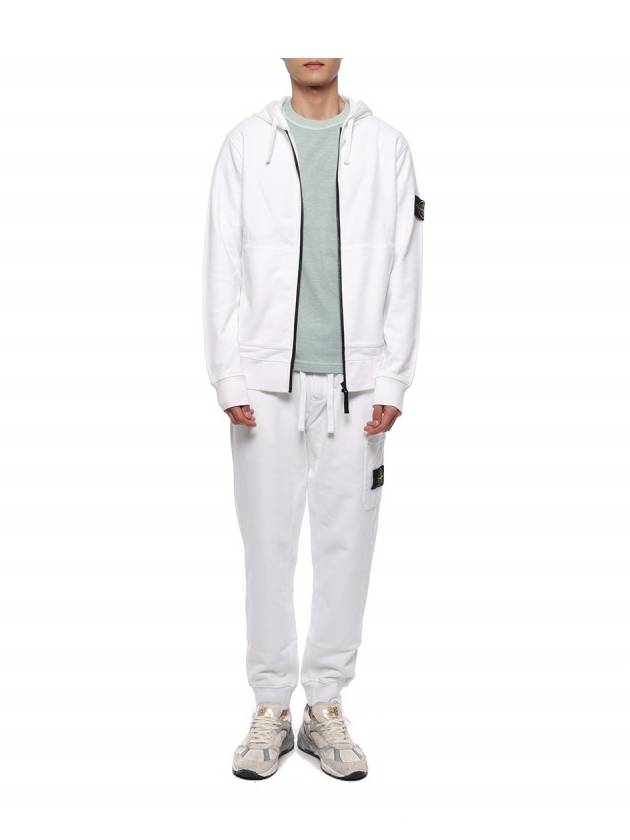 Wappen Patch Cotton Hooded Zip Up White - STONE ISLAND - BALAAN 4