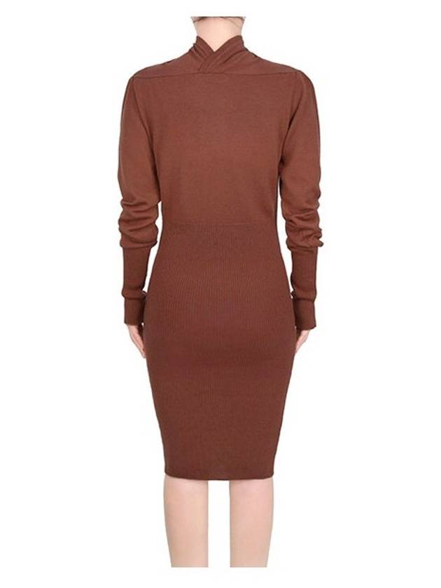 Akron Bea Turtleneck Wool Midi Dress Brown - VIVIENNE WESTWOOD - BALAAN 4