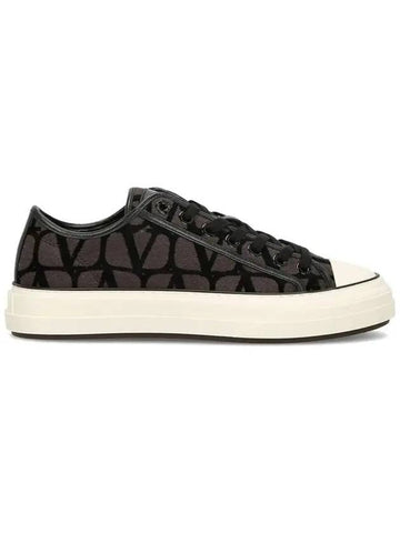 Toile Iconographe Low Top Sneakers Brown - VALENTINO - BALAAN 1