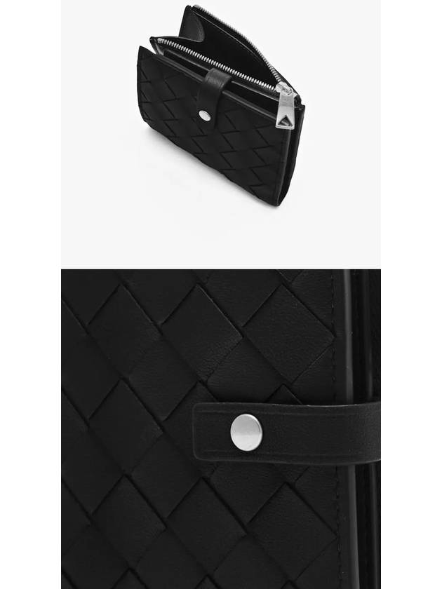 Folder Zipper Half Wallet Black - BOTTEGA VENETA - BALAAN 4