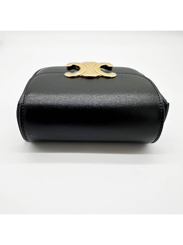 Triomphe Small Shiny Calfskin Cross Bag Black - CELINE - BALAAN 6