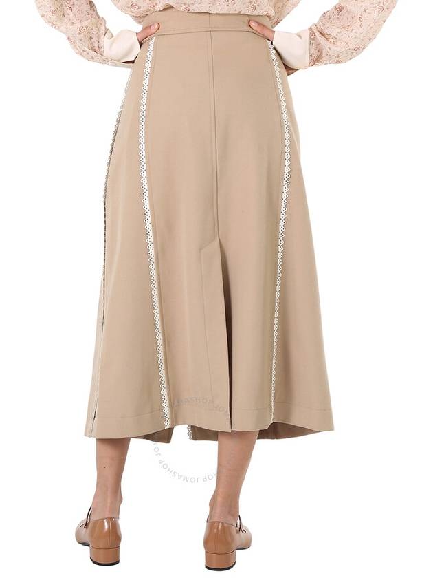 Chloe Ladies Pearl Beige Scallop-Trim Belted Trench Skirt, Brand Size 36 (US Size 4) - CHLOE - BALAAN 3