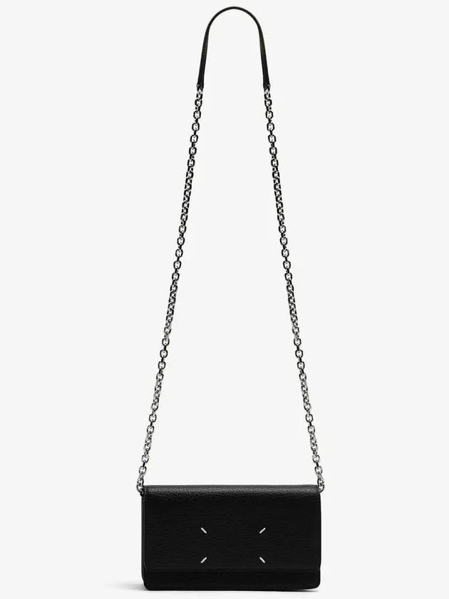 Logo Stitching Large Leather Chain Long Wallet Black - MAISON MARGIELA - BALAAN 5