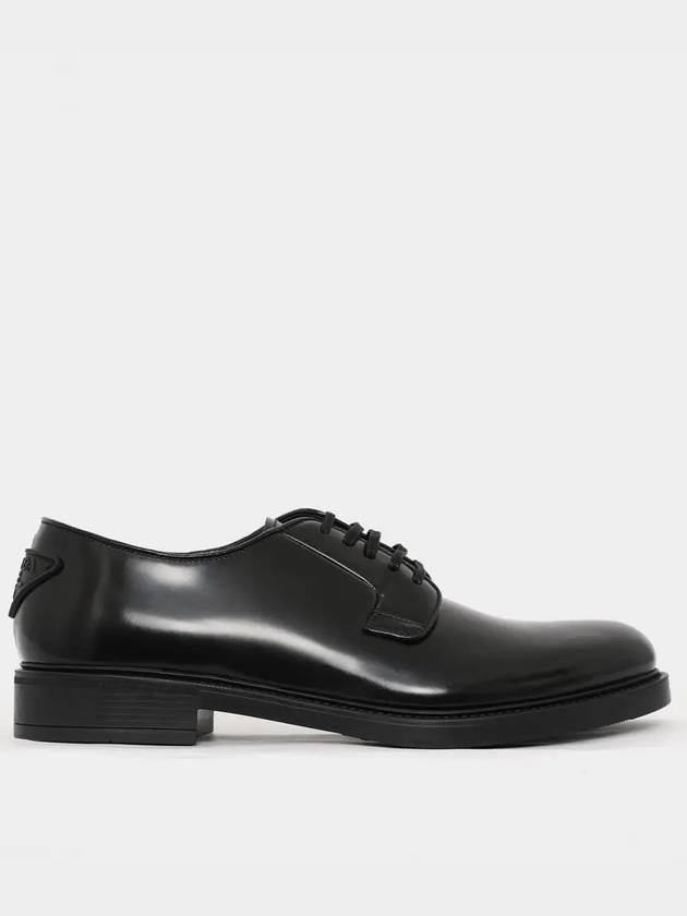 Triangle Logo Lace-Up Derby Black - PRADA - BALAAN 2