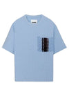Women's Crew Neck Cotton Short Sleeve T-Shirt Blue - JIL SANDER - BALAAN 1