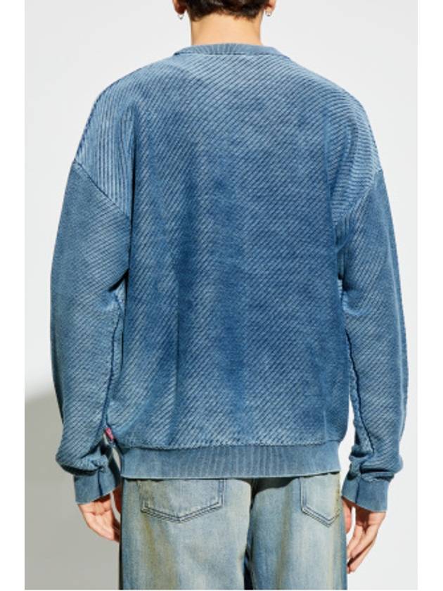 K Klevery Denim Effect Organic Cotton Sweatshirt Blue - DIESEL - BALAAN 5